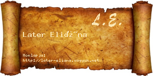 Later Eliána névjegykártya